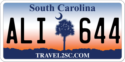 SC license plate ALI644