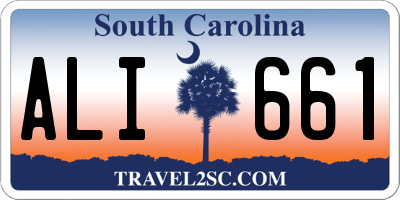 SC license plate ALI661