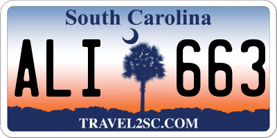 SC license plate ALI663