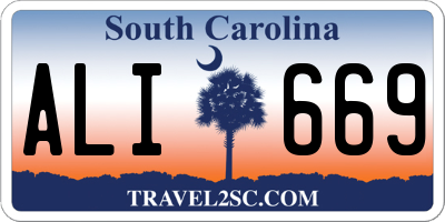 SC license plate ALI669