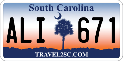 SC license plate ALI671