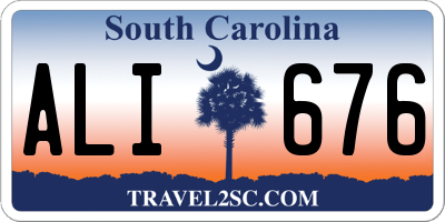 SC license plate ALI676
