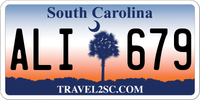 SC license plate ALI679