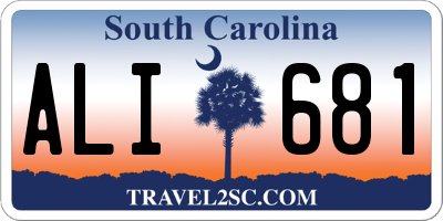 SC license plate ALI681