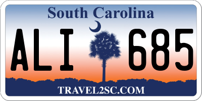 SC license plate ALI685