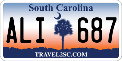 SC license plate ALI687