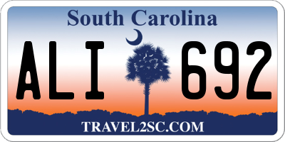 SC license plate ALI692
