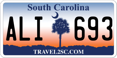 SC license plate ALI693
