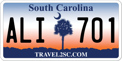 SC license plate ALI701