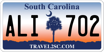 SC license plate ALI702
