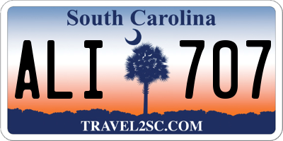 SC license plate ALI707