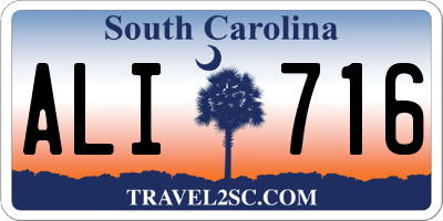 SC license plate ALI716