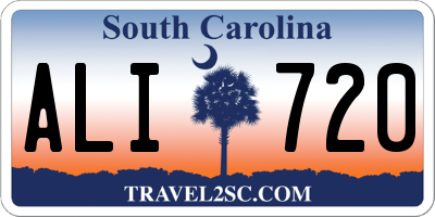 SC license plate ALI720