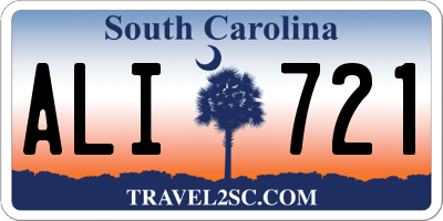 SC license plate ALI721