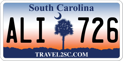 SC license plate ALI726