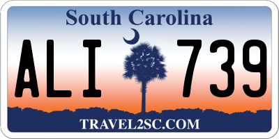 SC license plate ALI739