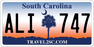 SC license plate ALI747