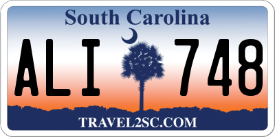 SC license plate ALI748
