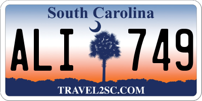 SC license plate ALI749