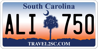 SC license plate ALI750
