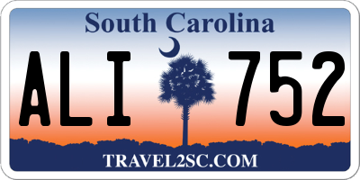 SC license plate ALI752