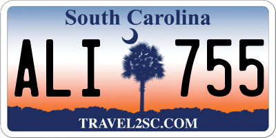 SC license plate ALI755