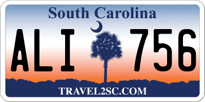 SC license plate ALI756