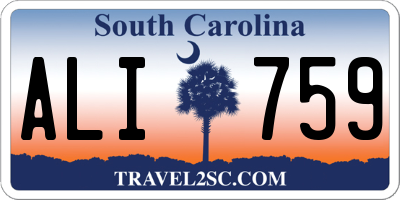 SC license plate ALI759