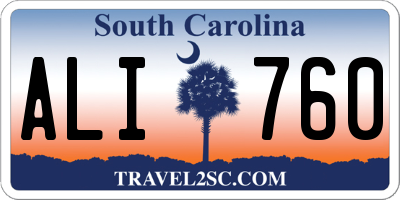 SC license plate ALI760