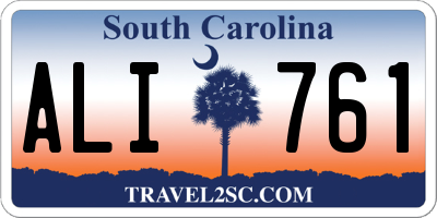 SC license plate ALI761