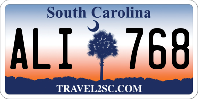 SC license plate ALI768