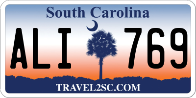 SC license plate ALI769