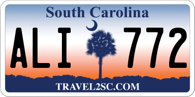 SC license plate ALI772