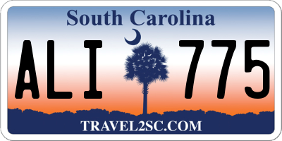 SC license plate ALI775