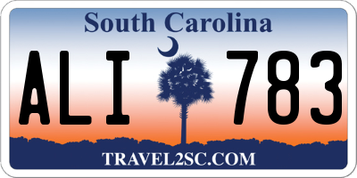 SC license plate ALI783