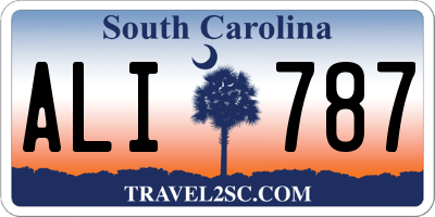 SC license plate ALI787