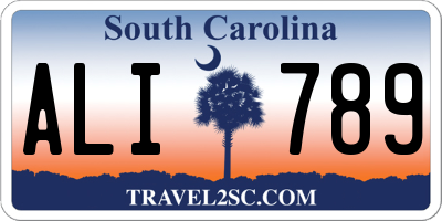 SC license plate ALI789