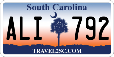 SC license plate ALI792