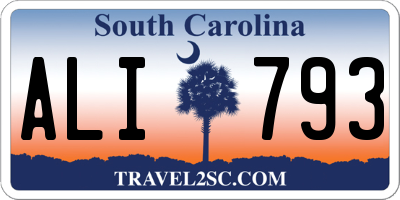 SC license plate ALI793