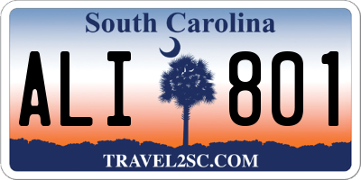 SC license plate ALI801