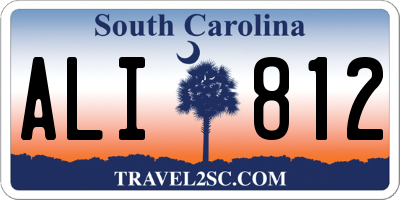 SC license plate ALI812
