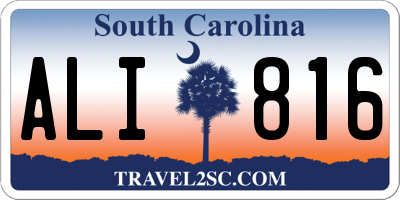 SC license plate ALI816