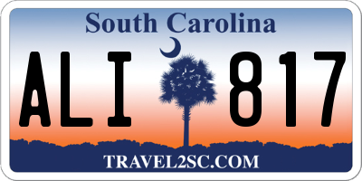 SC license plate ALI817