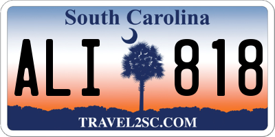 SC license plate ALI818