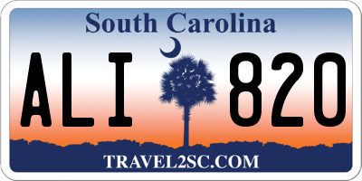 SC license plate ALI820