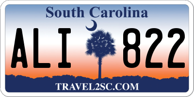SC license plate ALI822