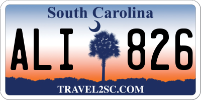 SC license plate ALI826
