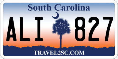 SC license plate ALI827