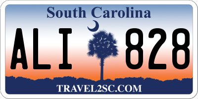 SC license plate ALI828