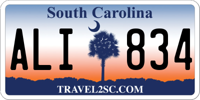 SC license plate ALI834